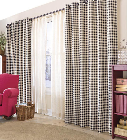 Plow & Hearth Valances Indoor Living Thermalogic Energy Efficient Insulated Check Grommet-Top Curtain Pairs