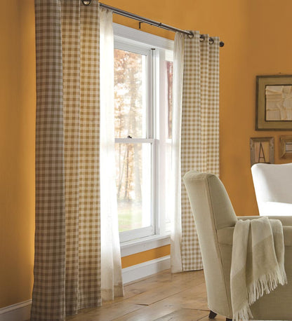 Plow & Hearth Valances Indoor Living Thermalogic Energy Efficient Insulated Check Grommet-Top Curtain Pairs