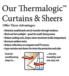 Plow & Hearth Insulated Curtains Indoor Living Thermalogic Energy Efficient Insulated Solid Tab-Top Curtains