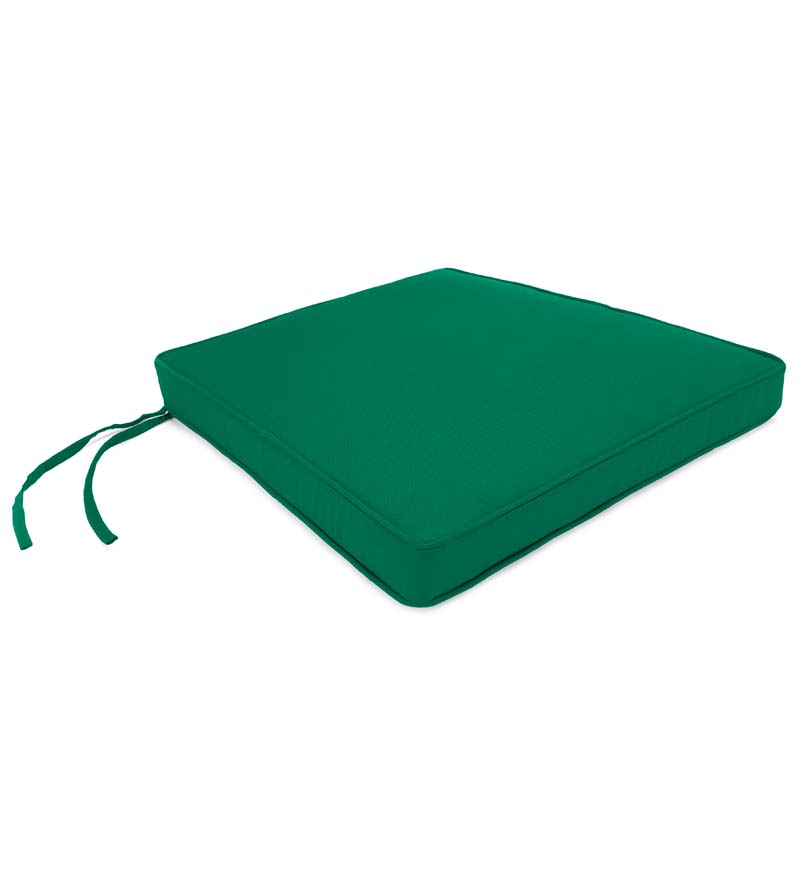Plow & Hearth Outdoor Furniture Cushions Outdoor Living Sunbrella Tapered Chair Cushion With Ties, 19" Front/17" Back X 18" X 3" - Bandana