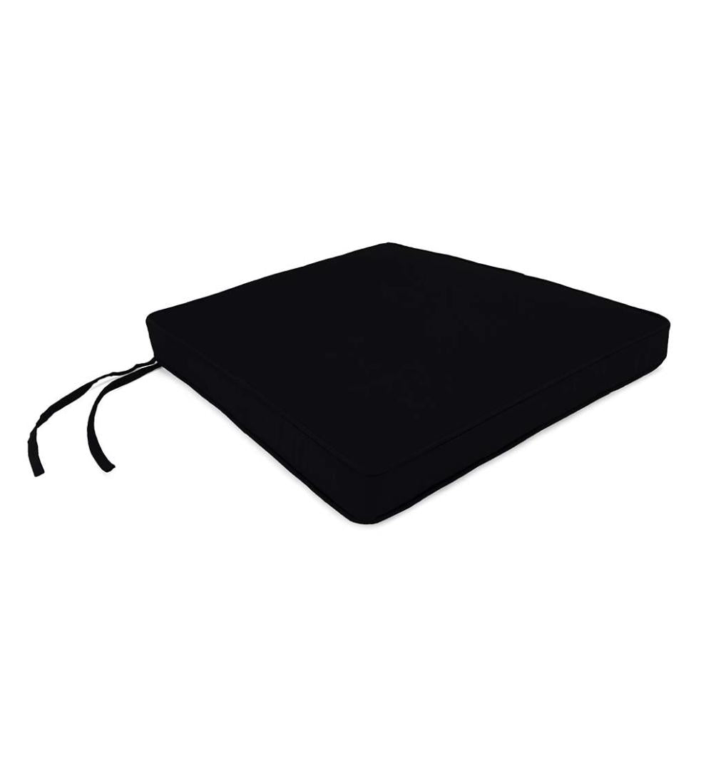 Plow & Hearth Outdoor Furniture Cushions Outdoor Living Sunbrella Tapered Chair Cushion With Ties, 19" Front/17" Back X 18" X 3" - Bandana