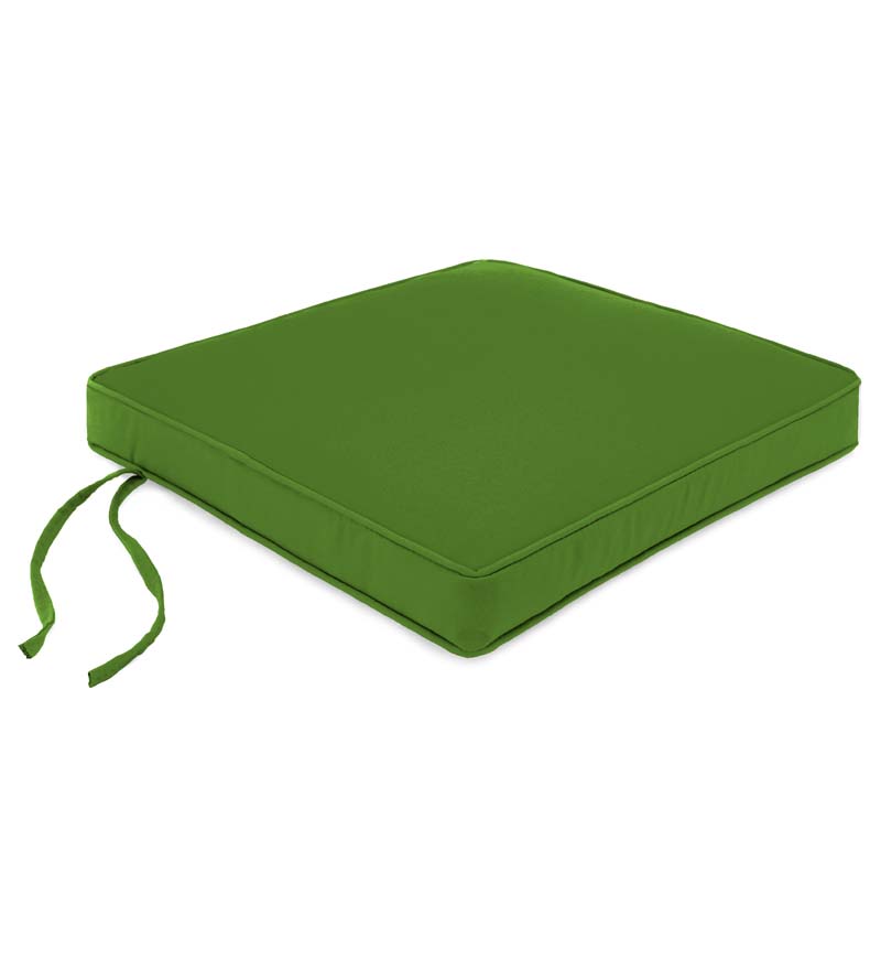 Plow & Hearth Outdoor Furniture Cushions Outdoor Living Sunbrella Tapered Chair Cushion With Ties, 19" Front/17" Back X 18" X 3" - Bandana