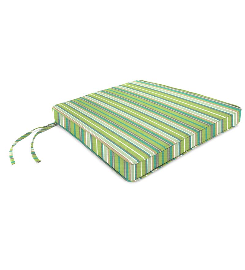 Plow & Hearth Outdoor Furniture Cushions Outdoor Living Sunbrella Tapered Rocker Seat Cushion With Ties, 21" Front/17" Back X 19" X 3" - Bandana