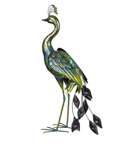 Plow & Hearth Decorative Garden Accents Yard & Garden 33"H Metal Peacock Garden Statue