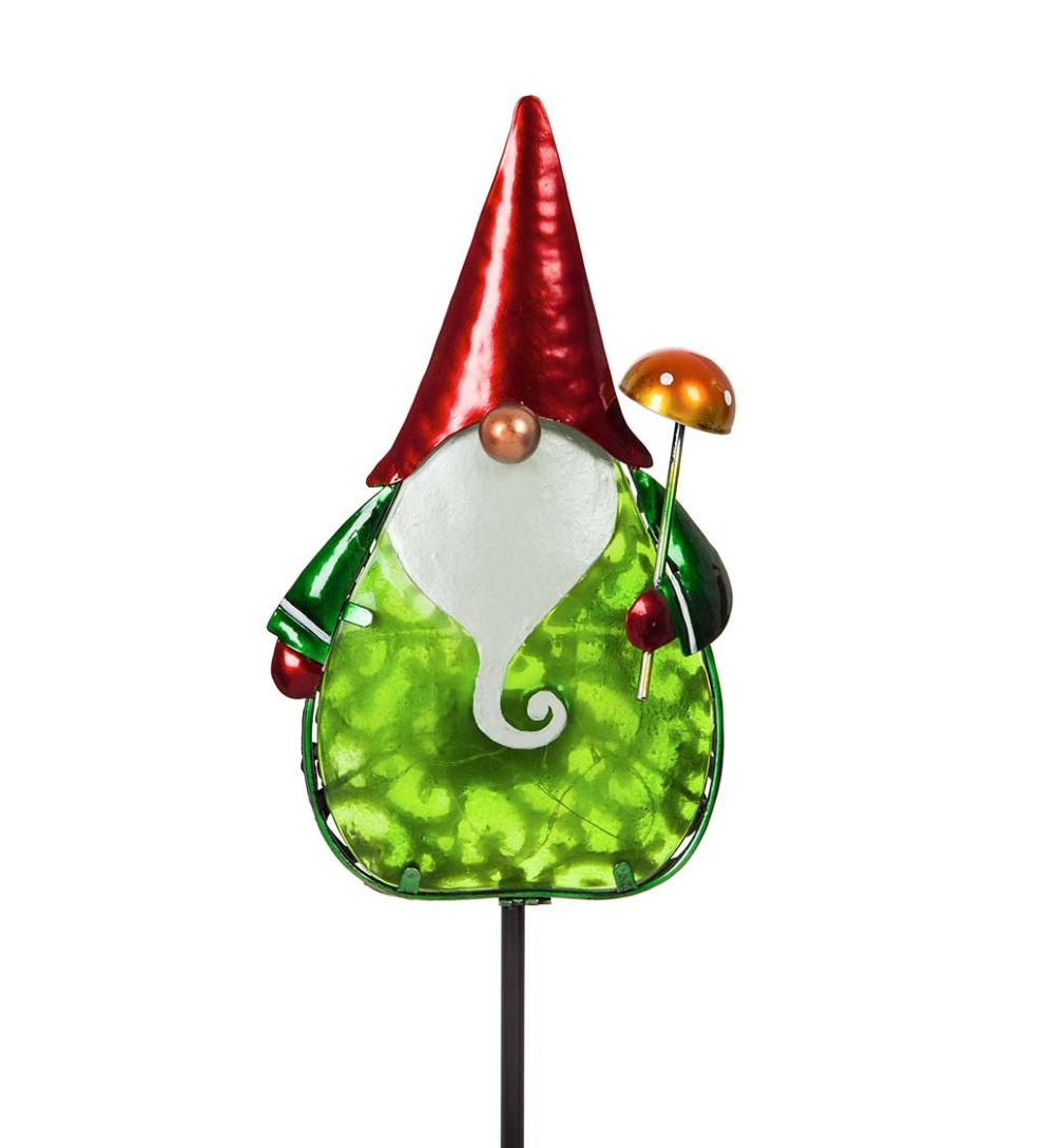 Plow & Hearth Decorative Garden Accents Yard & Garden 36"H Secret Solar Garden Stake - Gnome