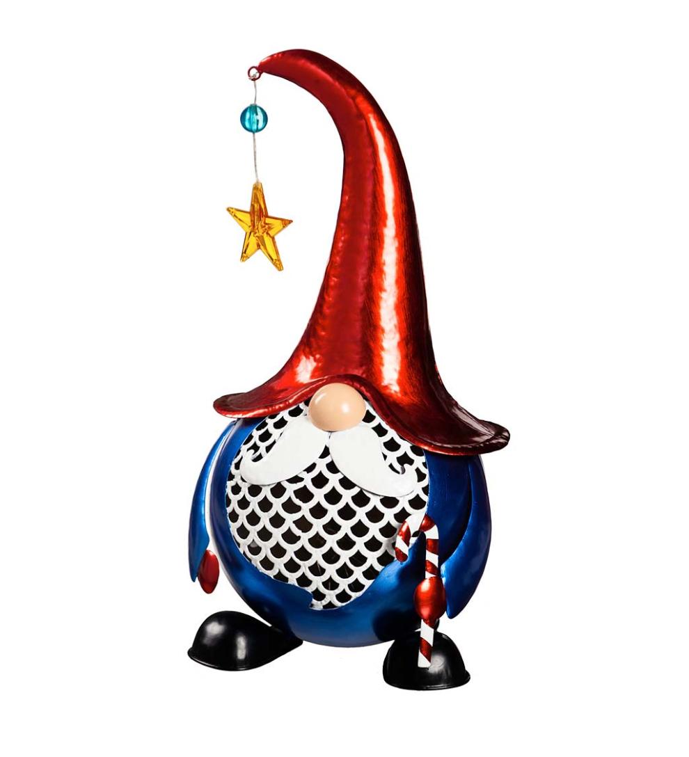 Plow & Hearth Garden Accents Yard & Garden Twinkling Light Solar Garden Gnome, 16½"H