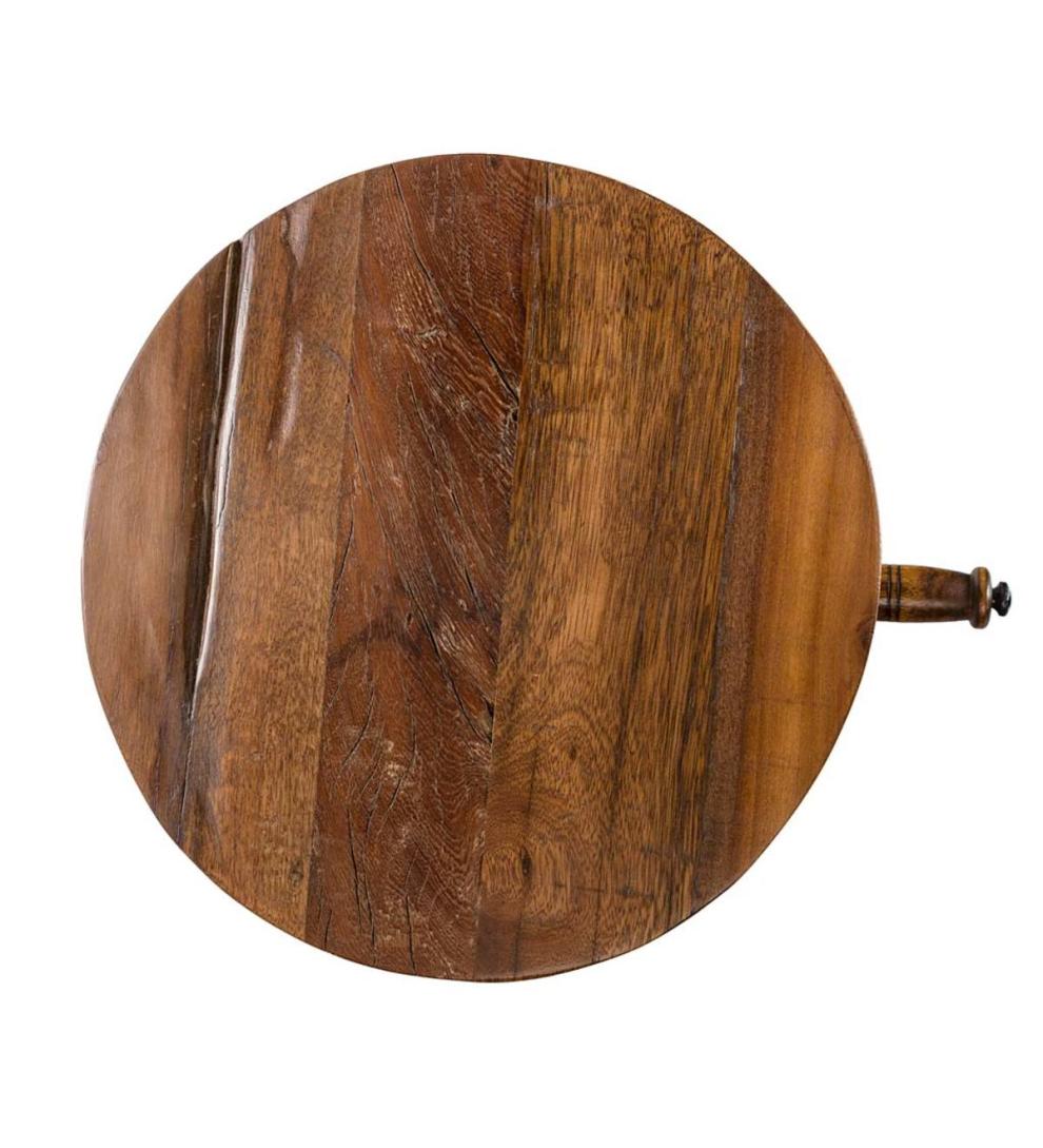 Plow & Hearth Accent Tables Indoor Living Allegheny Reclaimed Wood Adjustable Height Crank Table
