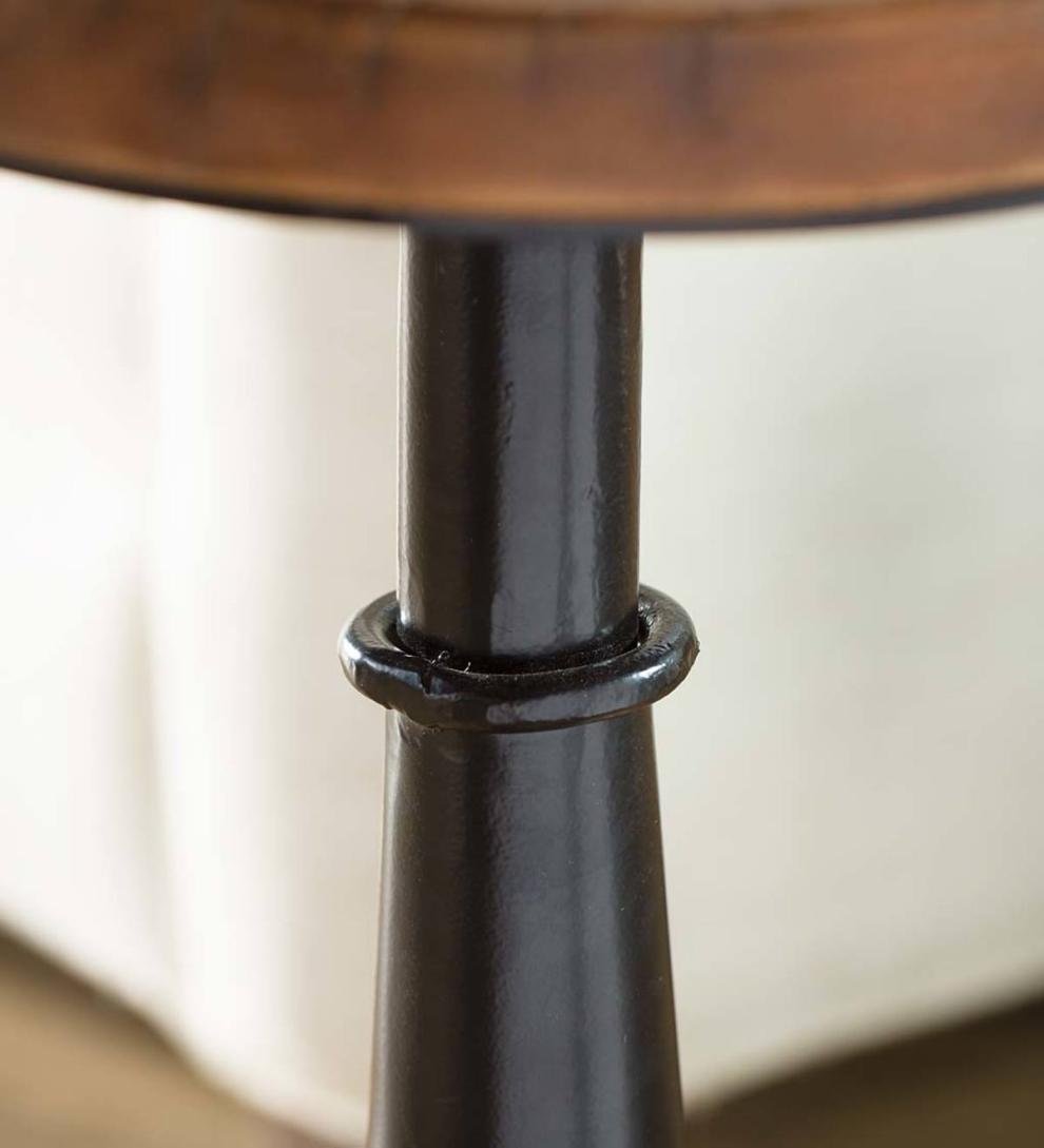 Plow & Hearth Accent Tables Indoor Living Allegheny Reclaimed Wood Adjustable Height Table