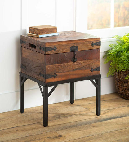 Plow & Hearth Accent Tables Indoor Living Allegheny Reclaimed Wood Storage Trunk Table