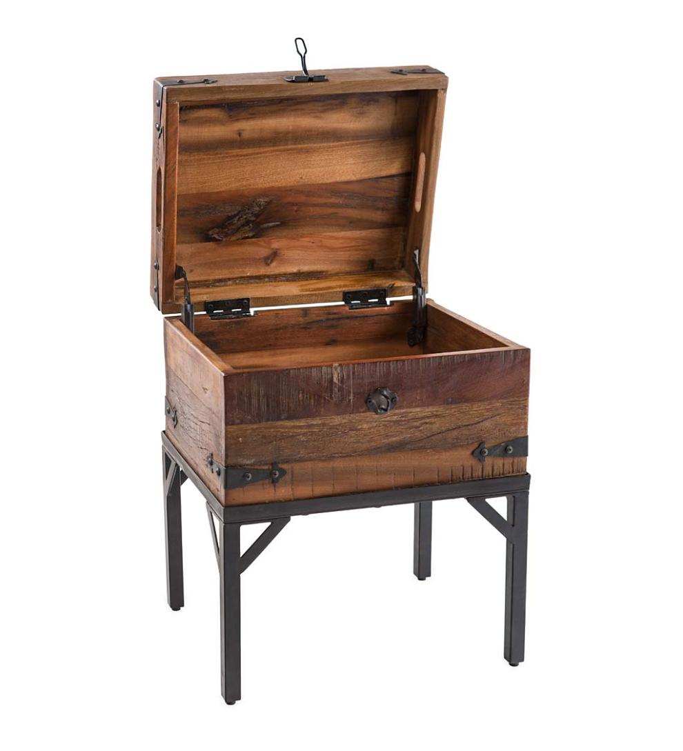 Plow & Hearth Accent Tables Indoor Living Allegheny Reclaimed Wood Storage Trunk Table