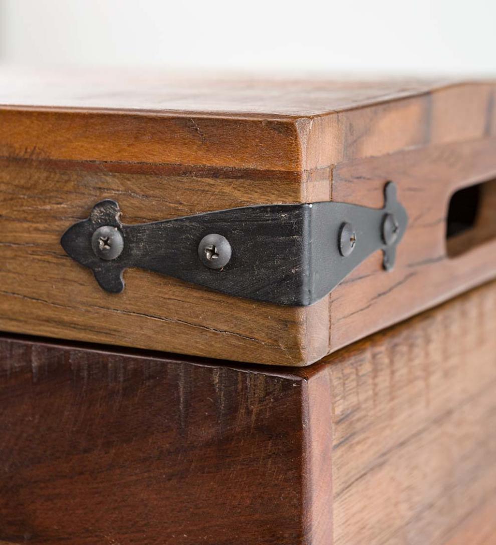 Plow & Hearth Accent Tables Indoor Living Allegheny Reclaimed Wood Storage Trunk Table