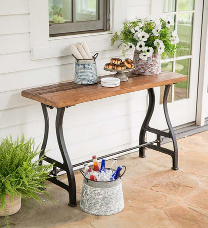 Plow & Hearth Accent Tables Indoor Living Birmingham Console Table In Reclaimed Wood And Metal