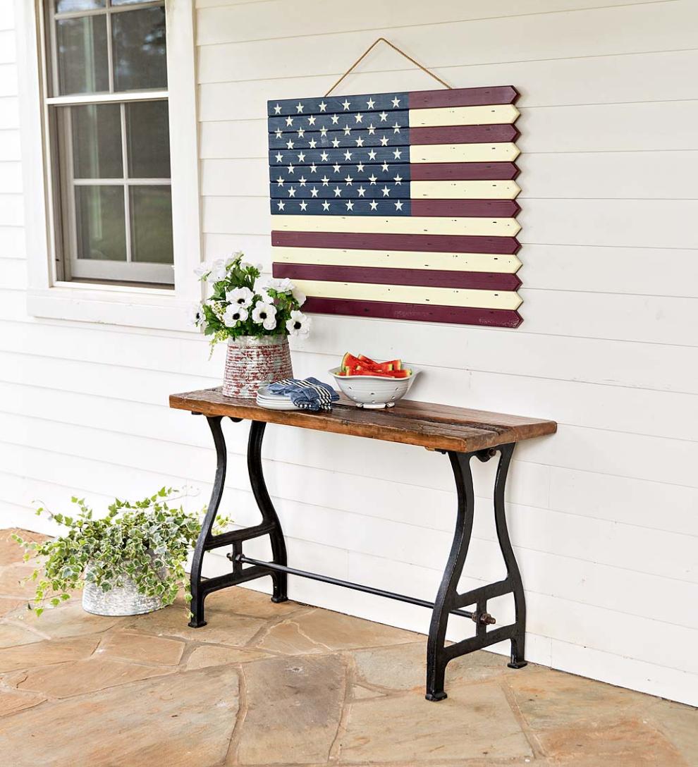 Plow & Hearth Accent Tables Indoor Living Birmingham Console Table In Reclaimed Wood And Metal