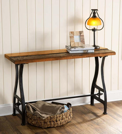 Plow & Hearth Accent Tables Indoor Living Birmingham Console Table In Reclaimed Wood And Metal