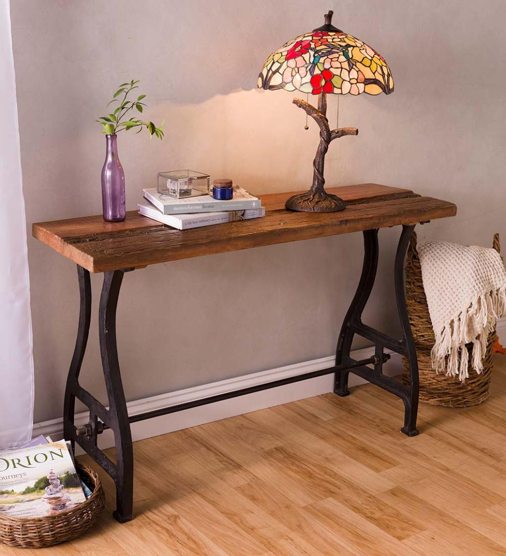 Plow & Hearth Accent Tables Indoor Living Birmingham Console Table In Reclaimed Wood And Metal