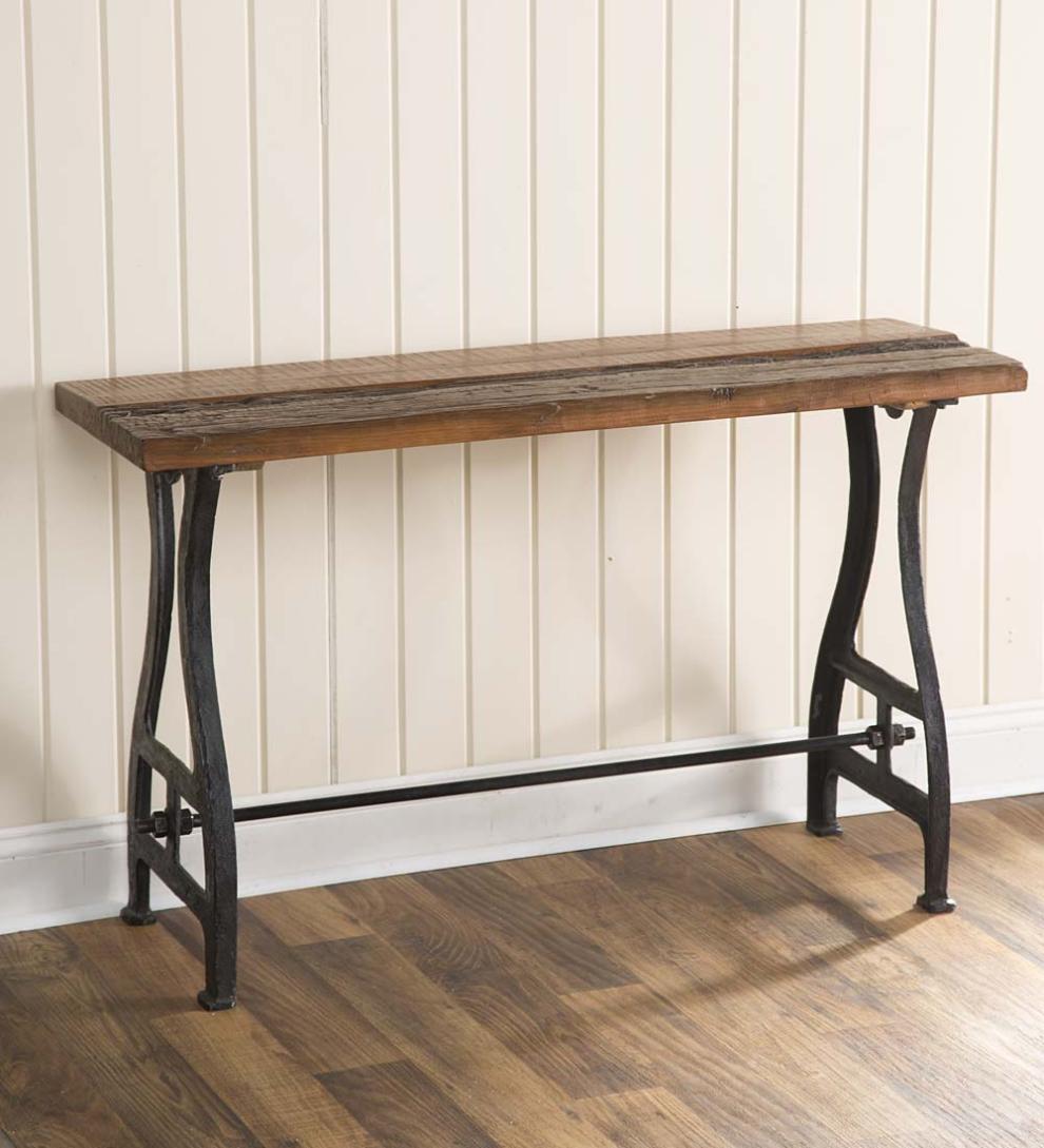 Plow & Hearth Accent Tables Indoor Living Birmingham Console Table In Reclaimed Wood And Metal