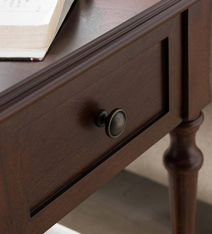 Plow & Hearth Accent Tables Indoor Living Camden Side Table With Charging Station – Dark Cherry - Chesnut