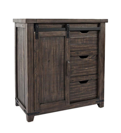 Plow & Hearth Accent Tables Indoor Living Cape Charles Barn Door Wood Storage Cabinet With Barnwood Finish - Barnwood