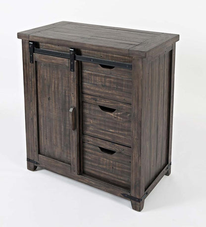 Plow & Hearth Accent Tables Indoor Living Cape Charles Barn Door Wood Storage Cabinet With Barnwood Finish - Barnwood
