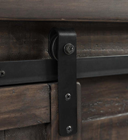 Plow & Hearth Accent Tables Indoor Living Cape Charles Barn Door Wood Storage Cabinet With Barnwood Finish - Barnwood