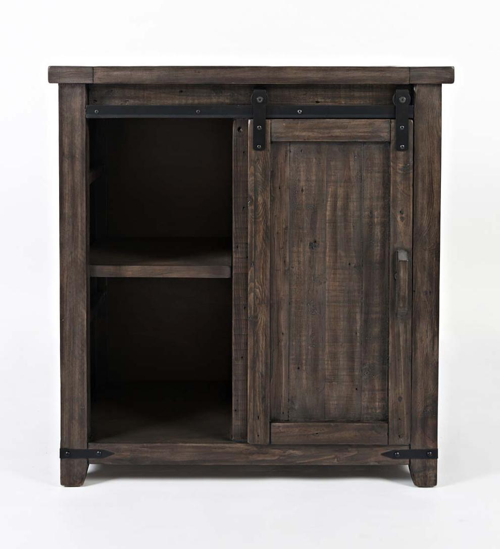Plow & Hearth Accent Tables Indoor Living Cape Charles Barn Door Wood Storage Cabinet With Barnwood Finish - Barnwood