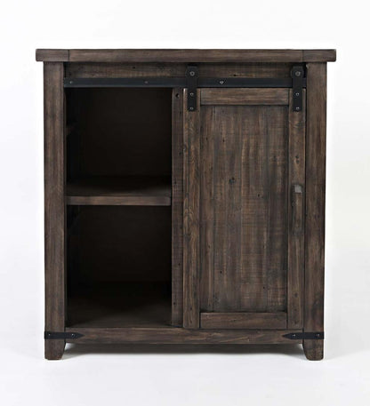 Plow & Hearth Accent Tables Indoor Living Cape Charles Barn Door Wood Storage Cabinet With Barnwood Finish - Barnwood