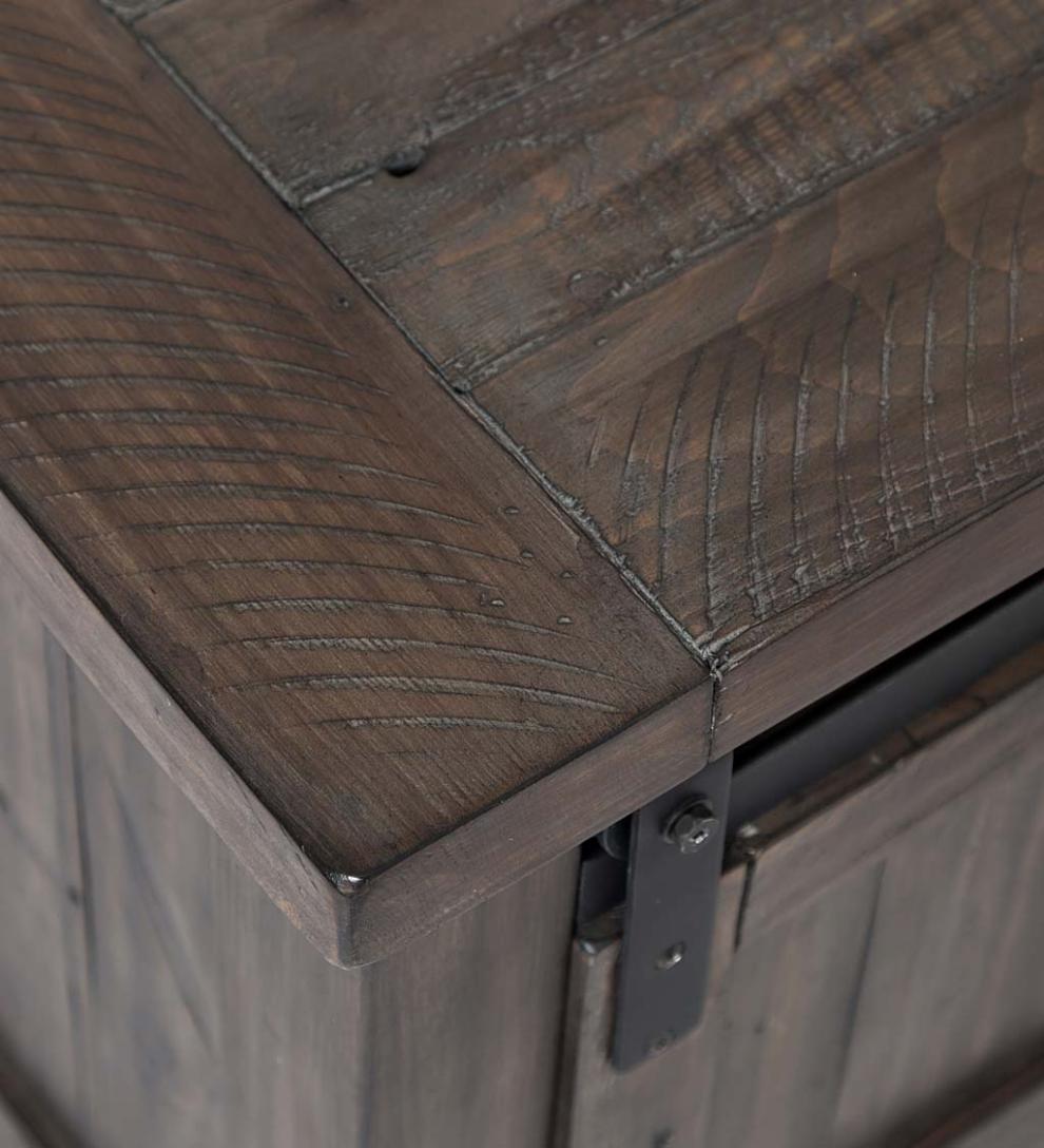 Plow & Hearth Accent Tables Indoor Living Cape Charles Reclaimed Barnwood Coffee/Cocktail Table With Sliding Barn Doors - Barnwood