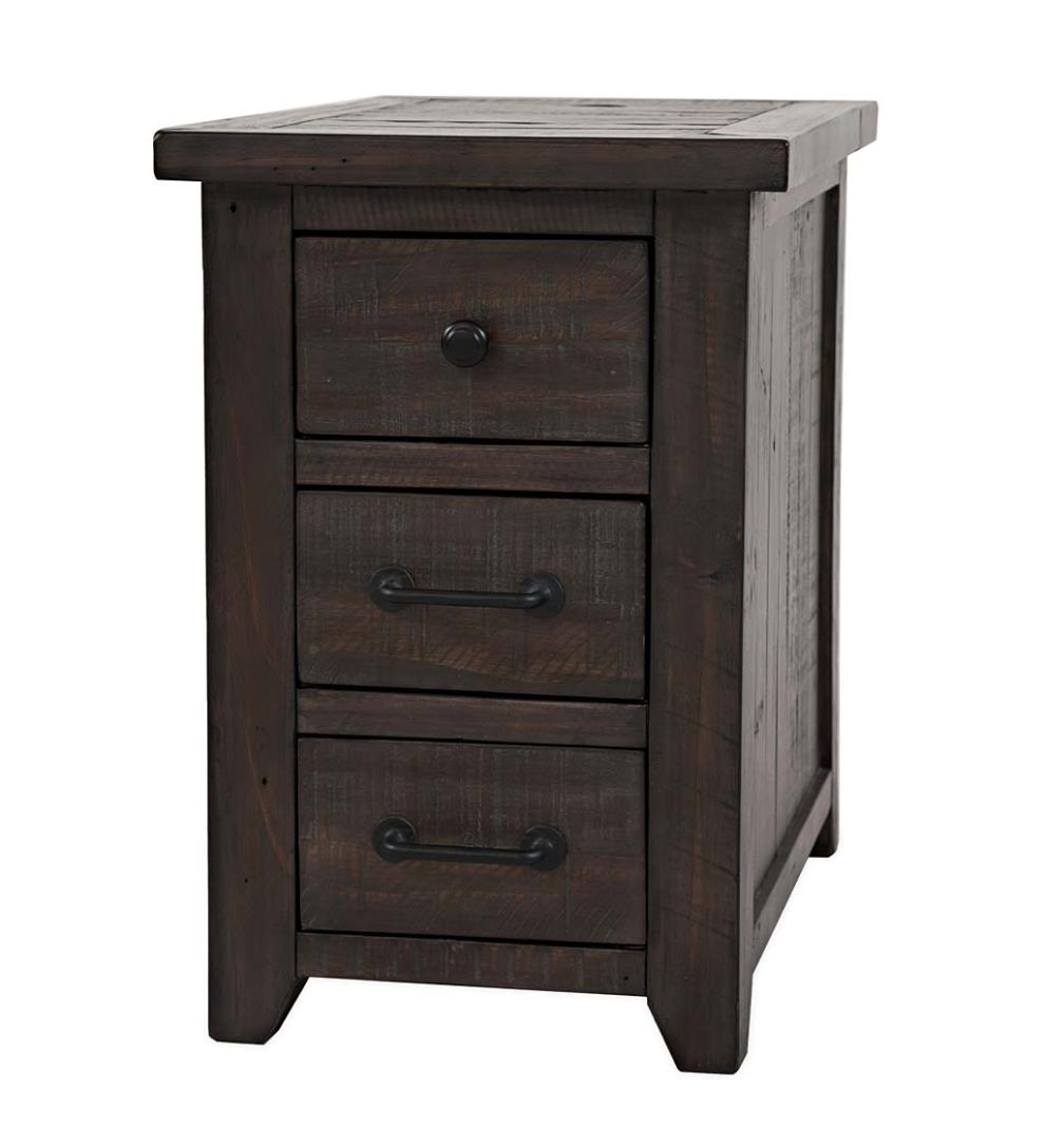 Plow & Hearth Accent Tables Indoor Living Cape Charles Reclaimed Barnwood Power Station Side Table With Usb Ports - Barnwood