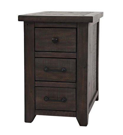 Plow & Hearth Accent Tables Indoor Living Cape Charles Reclaimed Barnwood Power Station Side Table With Usb Ports - Barnwood