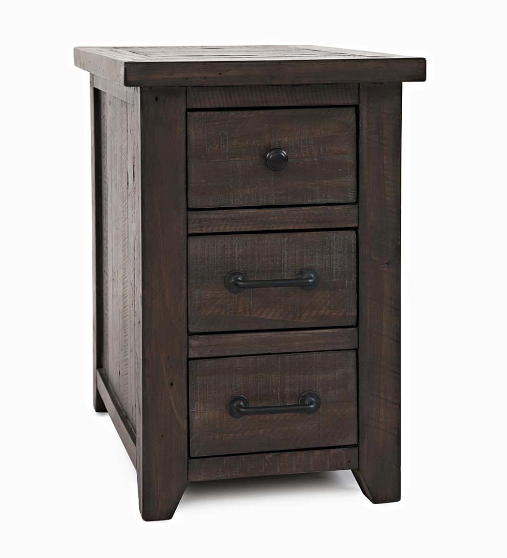 Plow & Hearth Accent Tables Indoor Living Cape Charles Reclaimed Barnwood Power Station Side Table With Usb Ports - Barnwood