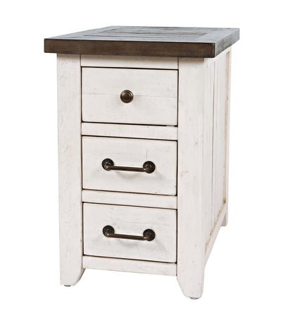 Plow & Hearth Accent Tables Indoor Living Cape Charles Reclaimed Wood Power Station Side Table With Usb Ports - White
