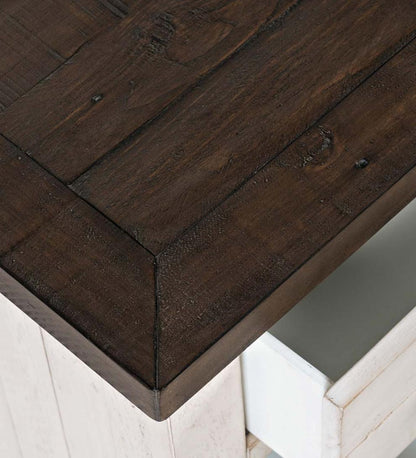 Plow & Hearth Accent Tables Indoor Living Cape Charles Reclaimed Wood Power Station Side Table With Usb Ports - White