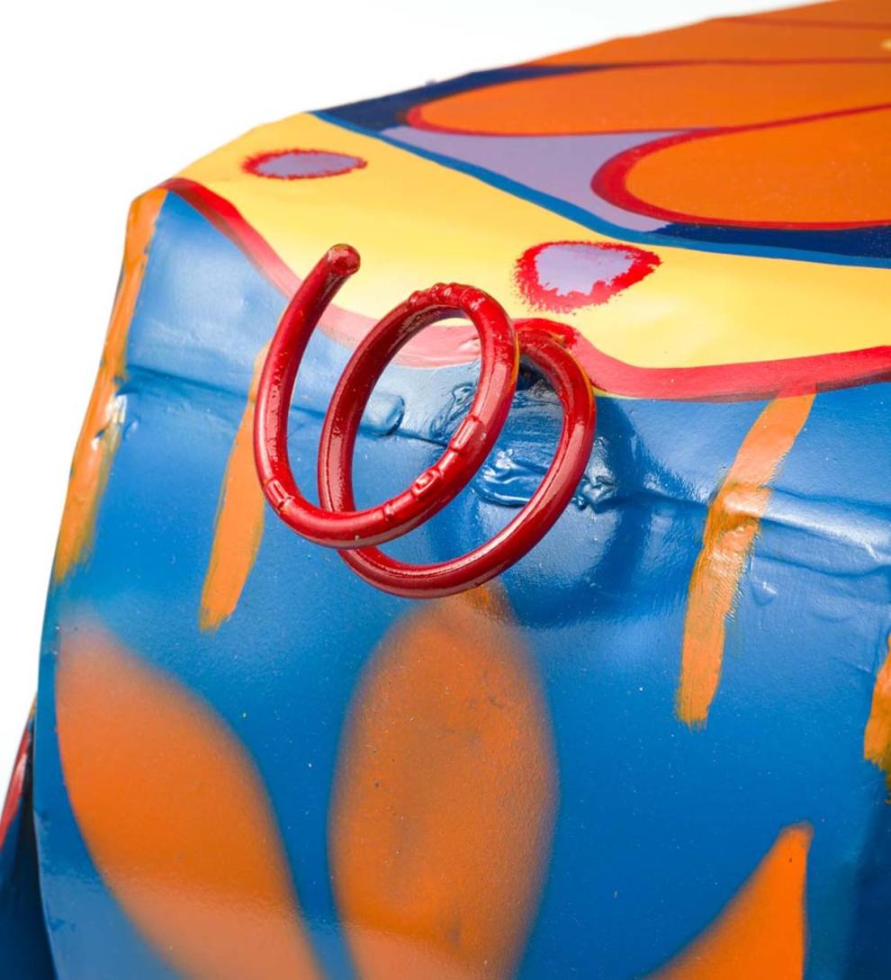 Plow & Hearth Accent Tables Indoor Living Colorful Folk Art Pig Side Table