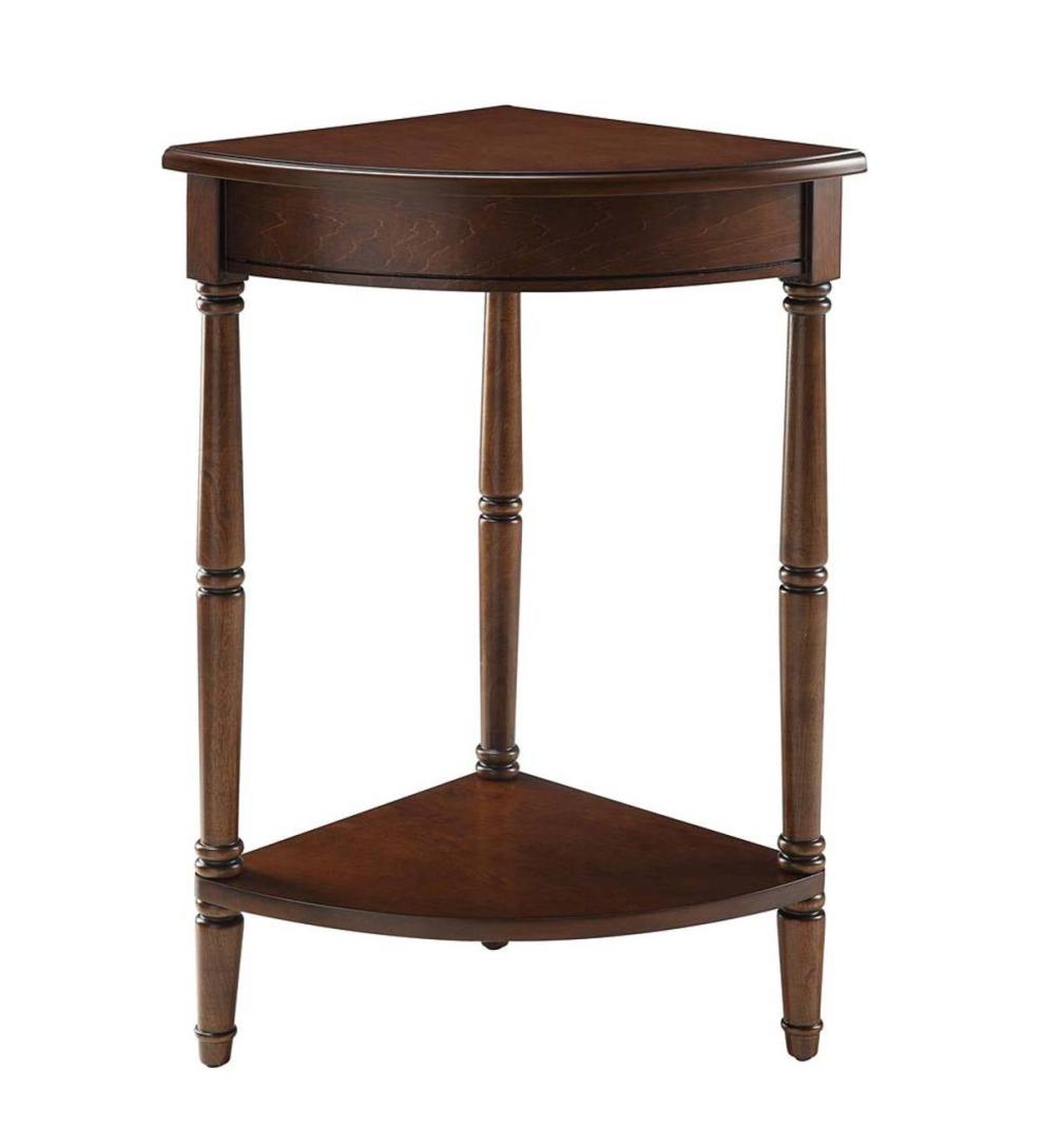 Plow & Hearth Accent Tables Indoor Living Corner Table/Plant Stand - Antique White