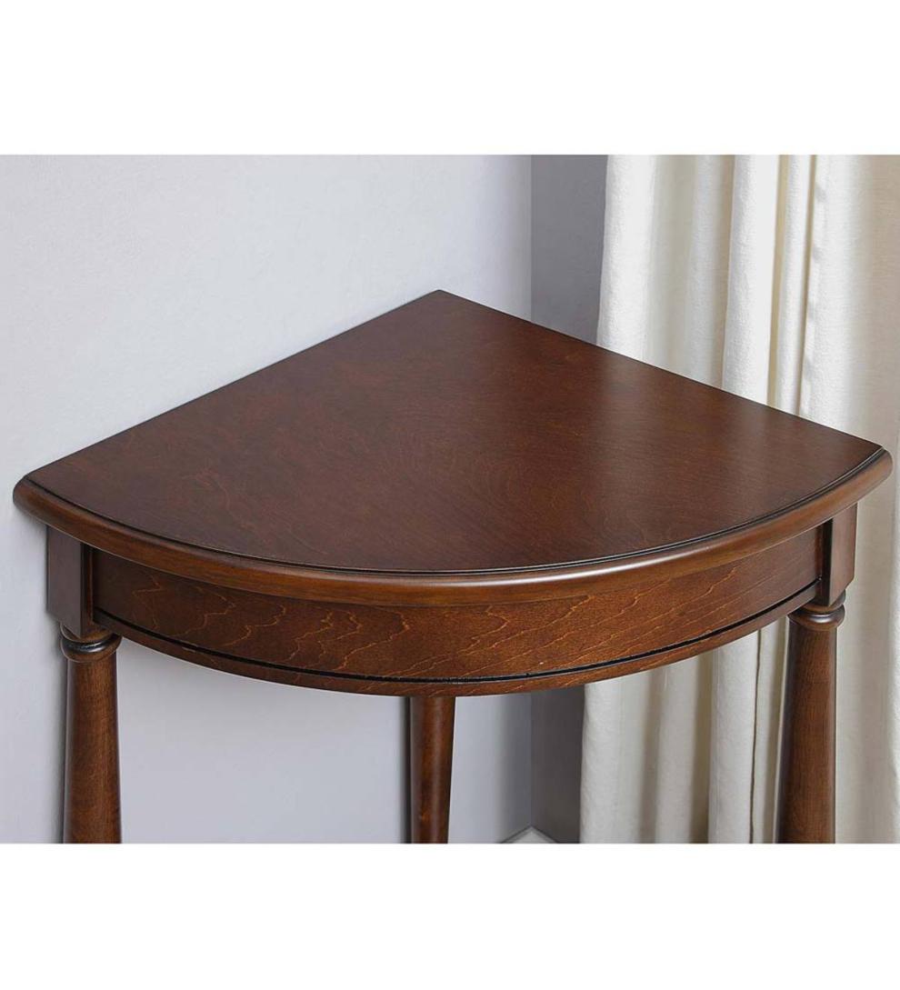Plow & Hearth Accent Tables Indoor Living Corner Table/Plant Stand - Antique White