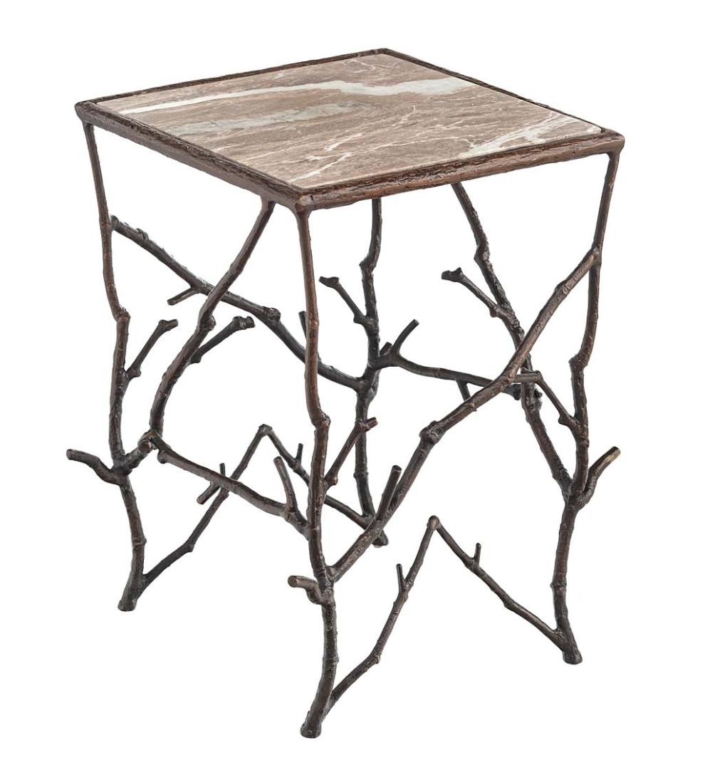 Plow & Hearth Accent Tables Indoor Living Indoor/Outdoor Branchwater Accent Table With Marble Top