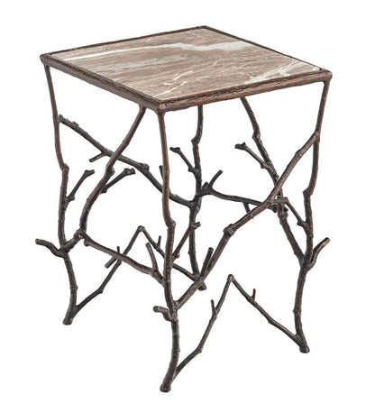 Plow & Hearth Accent Tables Indoor Living Indoor/Outdoor Branchwater Accent Table With Marble Top
