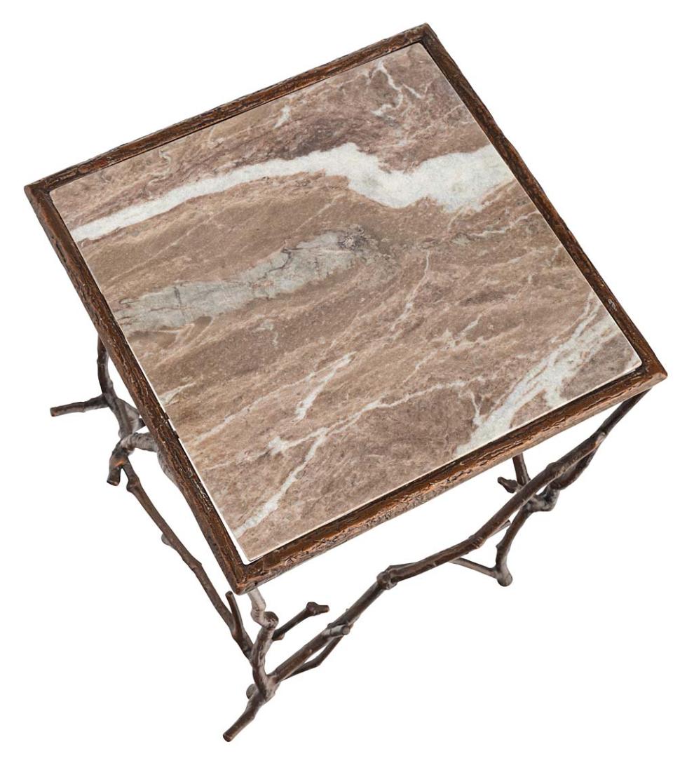 Plow & Hearth Accent Tables Indoor Living Indoor/Outdoor Branchwater Accent Table With Marble Top