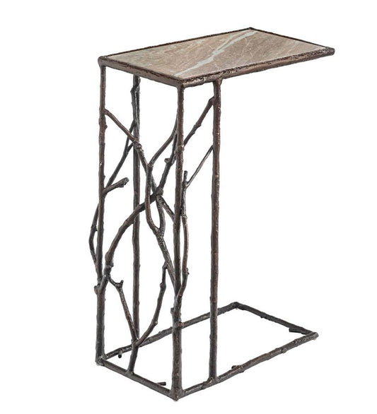 Plow & Hearth Accent Tables Indoor Living Indoor/Outdoor Branchwater Pull-Up Table With Marble Top