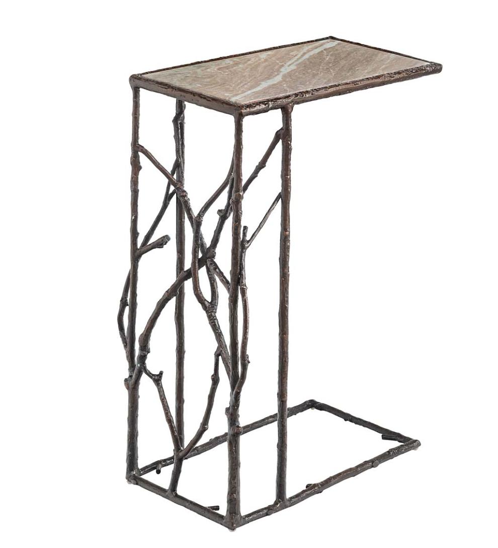 Plow & Hearth Accent Tables Indoor Living Indoor/Outdoor Branchwater Pull-Up Table With Marble Top