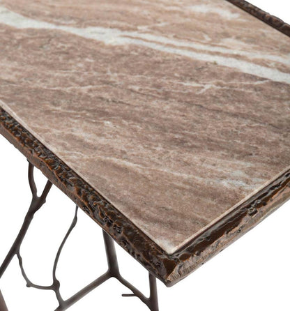 Plow & Hearth Accent Tables Indoor Living Indoor/Outdoor Branchwater Pull-Up Table With Marble Top