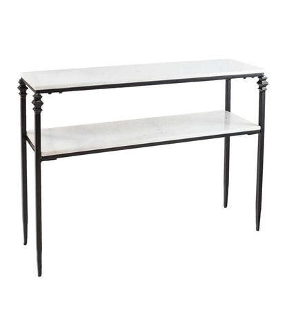 Plow & Hearth Accent Tables Indoor Living Indoor/Outdoor Nottoway White Marble Console Table