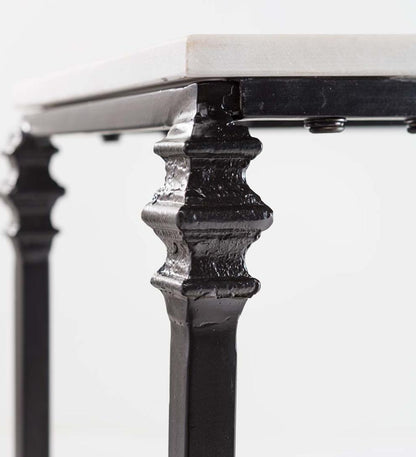 Plow & Hearth Accent Tables Indoor Living Indoor/Outdoor Nottoway White Marble Console Table