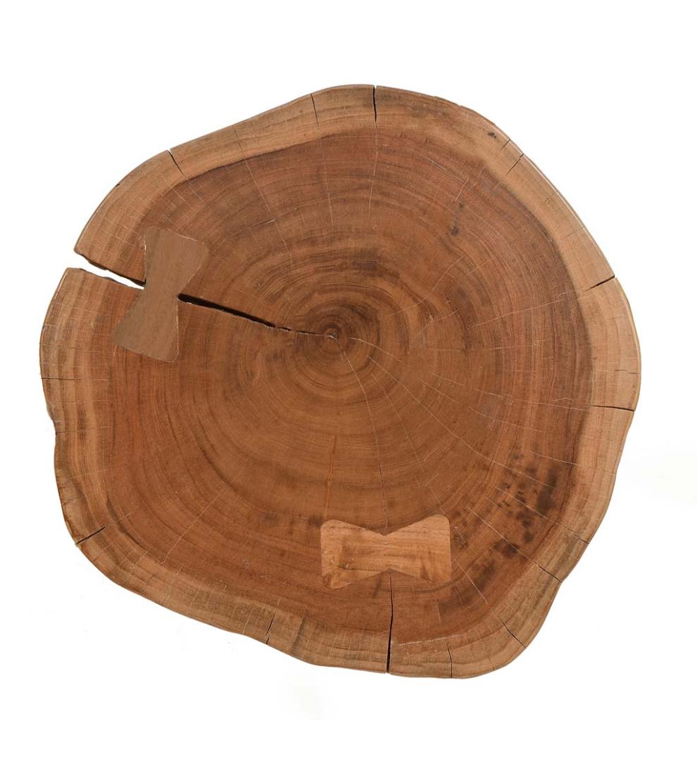 Plow & Hearth Accent Tables Indoor Living Live Edge Acacia Wood Accent Table With Hairpin Legs - Black
