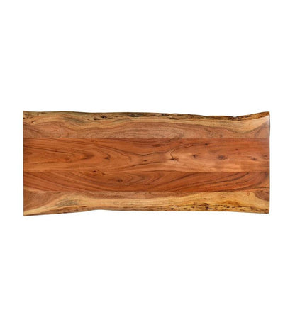 Plow & Hearth Accent Tables Indoor Living Live Edge Acacia Wood Bench/Table With Hairpin Legs - Black