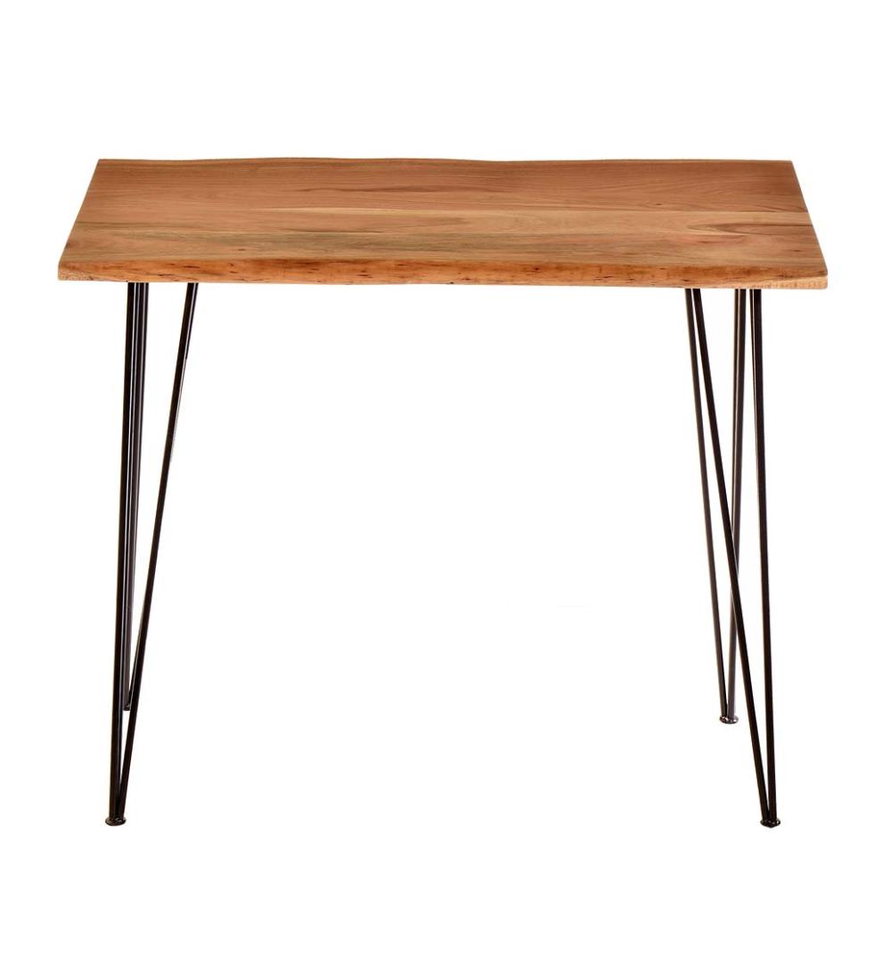 Plow & Hearth Accent Tables Indoor Living Live Edge Acacia Wood Console Table With Hairpin Legs - Black