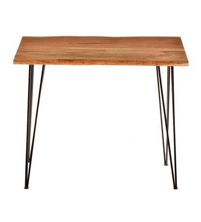 Plow & Hearth Accent Tables Indoor Living Live Edge Acacia Wood Console Table With Hairpin Legs - Black