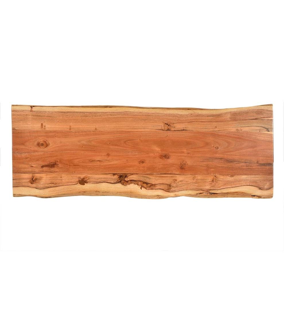 Plow & Hearth Accent Tables Indoor Living Live Edge Acacia Wood Console Table With Hairpin Legs - Black