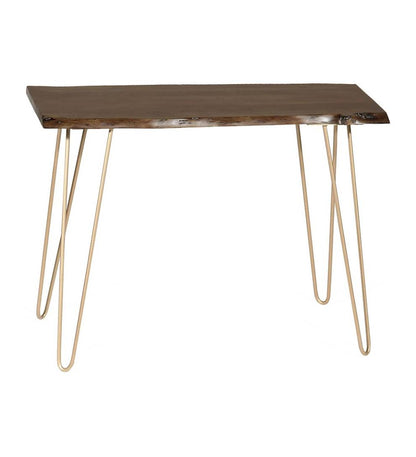 Plow & Hearth Accent Tables Indoor Living Live Edge Acacia Wood Console Table With Hairpin Legs - Black