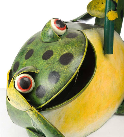 Plow & Hearth Accent Tables Indoor Living Metal Frog With Lily Pad Side Table